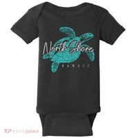 North Shore Beach Hawaii Surfer Diving Hawaiian Sea Turtle Baby Bodysuit thumb 0
