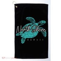 North Shore Beach Hawaii Surfer Diving Hawaiian Sea Turtle Golf Towel thumb 0