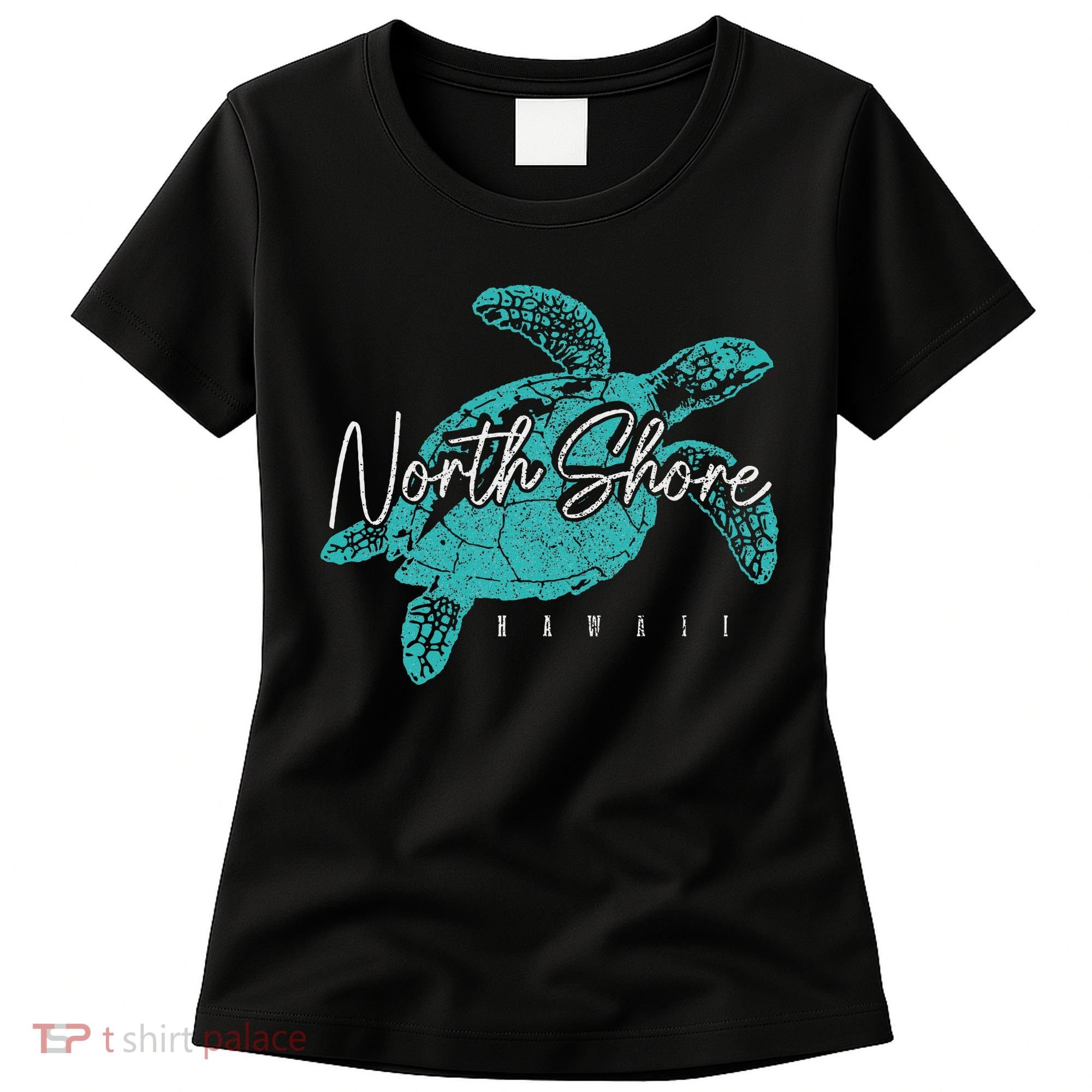 North Shore Beach Hawaii Surfer Diving Hawaiian Sea Turtle Women's T-Shirt