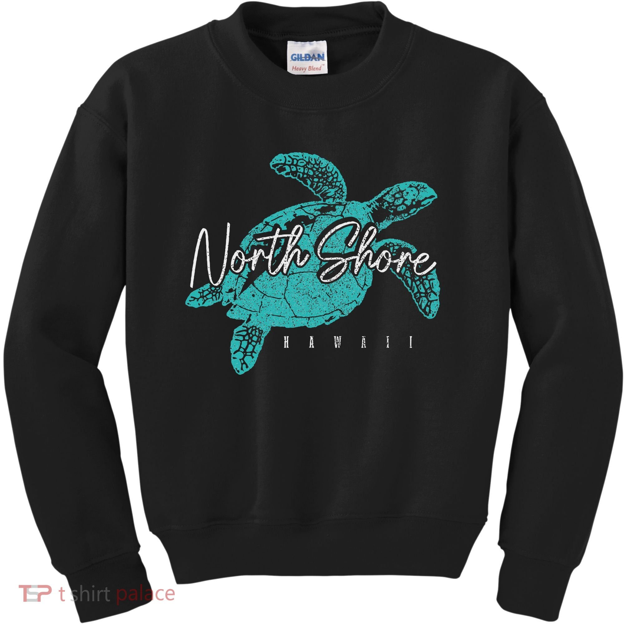 North Shore Beach Hawaii Surfer Diving Hawaiian Sea Turtle Kids Sweatshirt