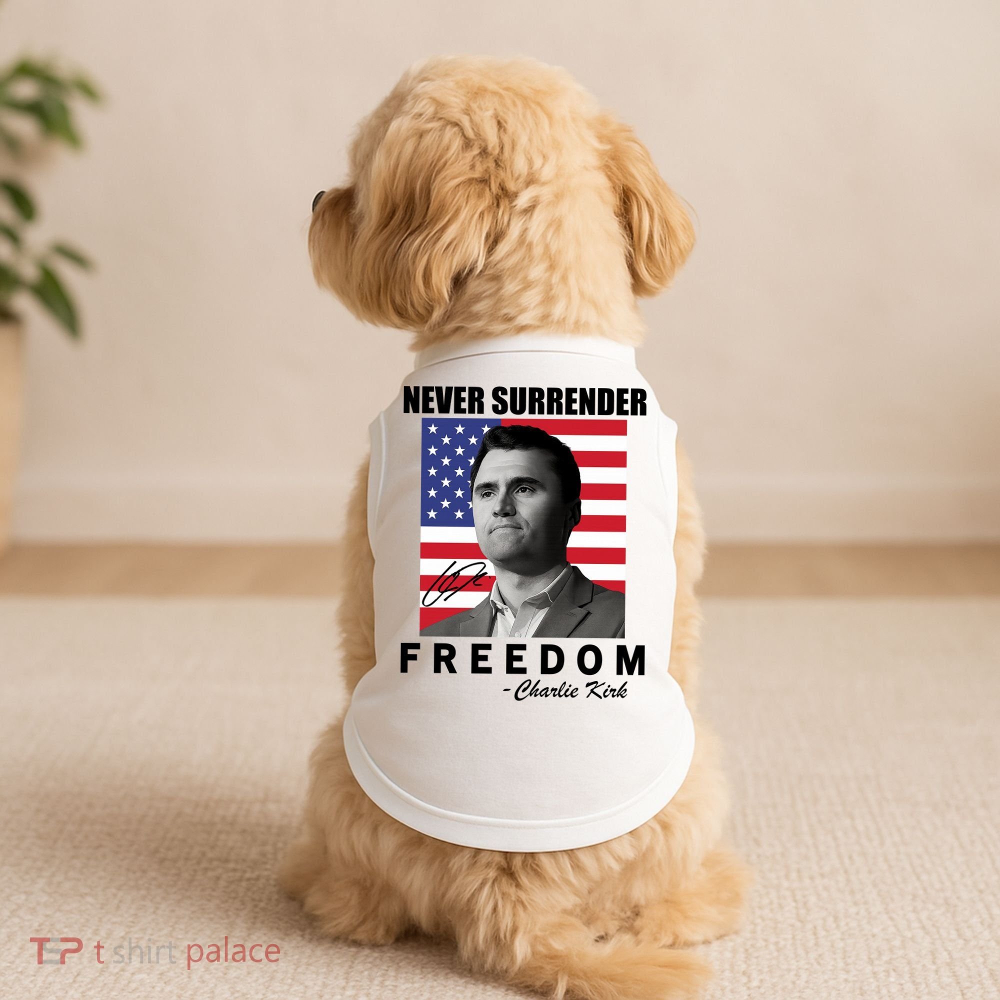 Never Surrender Charlie Kirl Freedom Doggie Tank