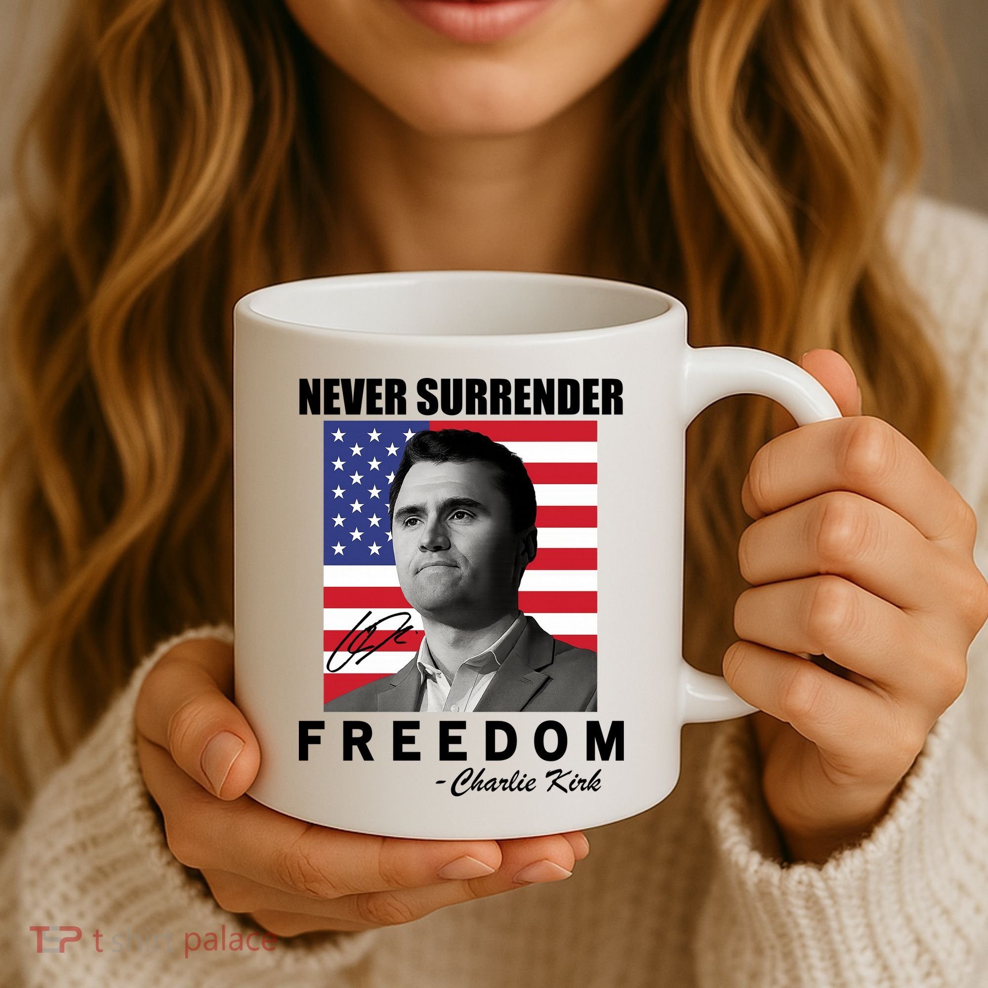 Never Surrender Charlie Kirl Freedom Coffee Mug