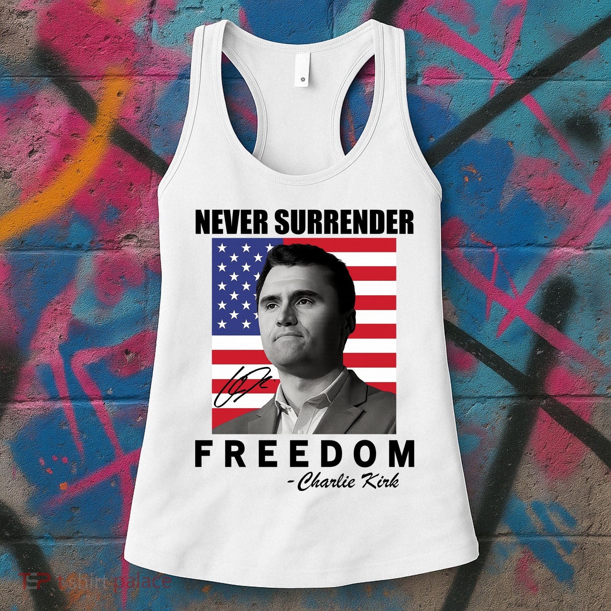 Never Surrender Charlie Kirl Freedom Women's Tank Top
