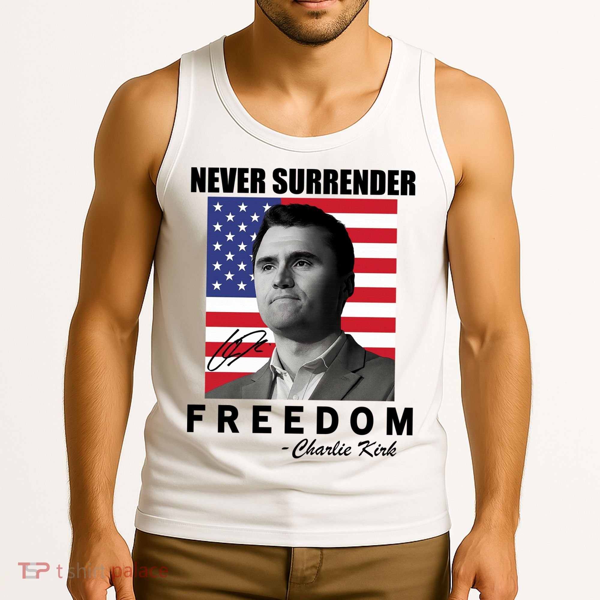 Never Surrender Charlie Kirl Freedom Tank Top