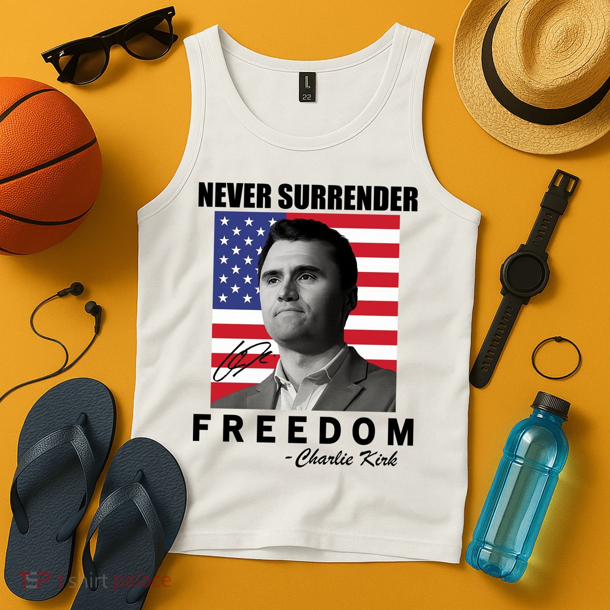 Never Surrender Charlie Kirl Freedom Tank Top