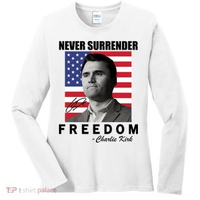 Never Surrender Charlie Kirl Freedom Women's Long Sleeve Shirt