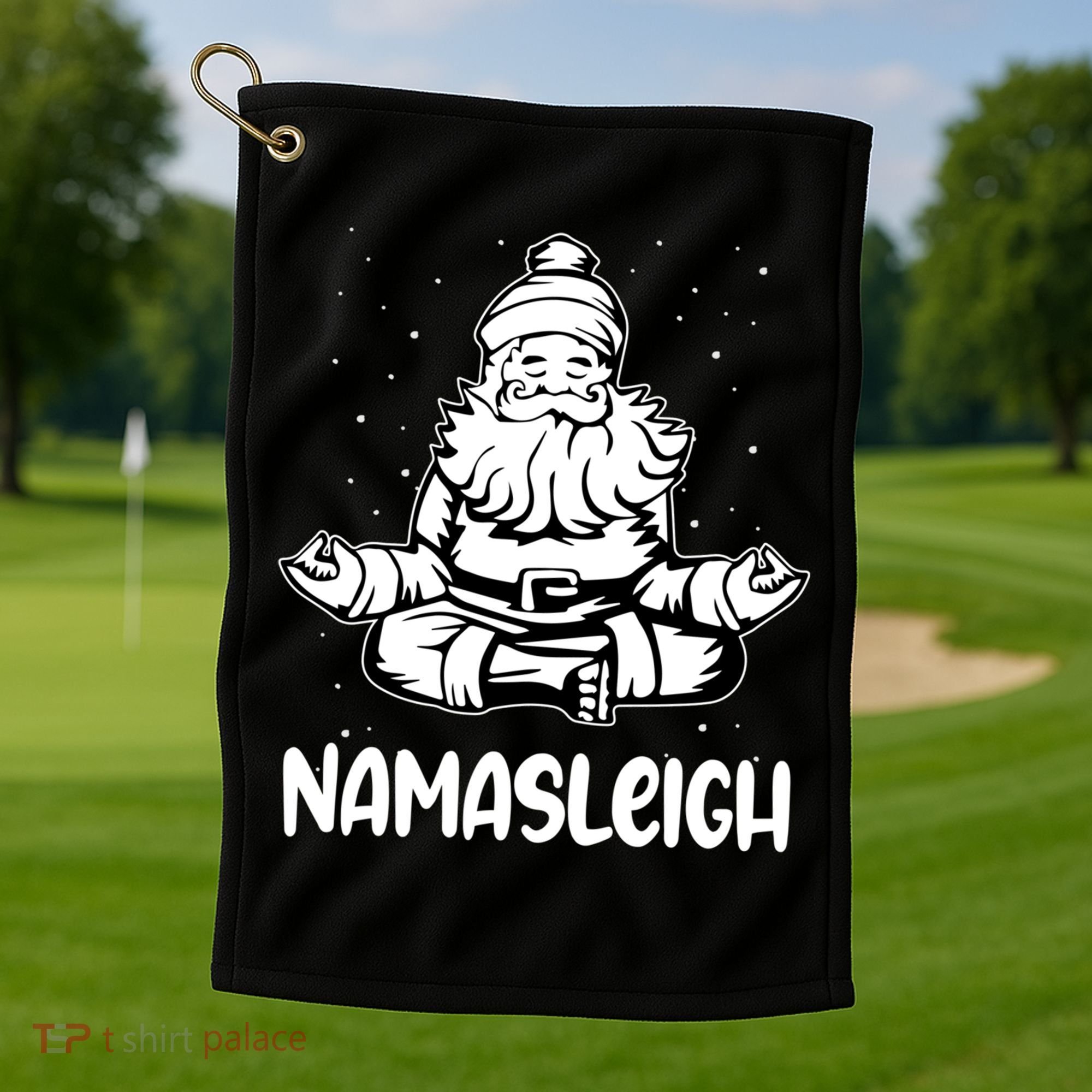 Namasleigh Santa Claus Namaste Yoga Cool Gift Golf Towel