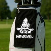 Namasleigh Santa Claus Namaste Yoga Cool Gift Golf Towel thumb 2