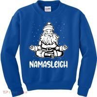 Namasleigh Santa Claus Namaste Yoga Cool Gift Kids Sweatshirt thumb 0