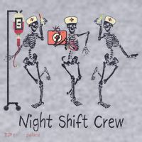 Night Shift Crew Funny Nurse Skeleton Great Gift Women's Sweatshirt thumb 2