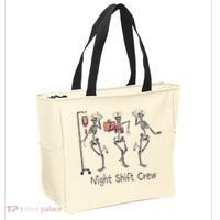 Night Shift Crew Funny Nurse Skeleton Great Gift Tote Bag thumb 2