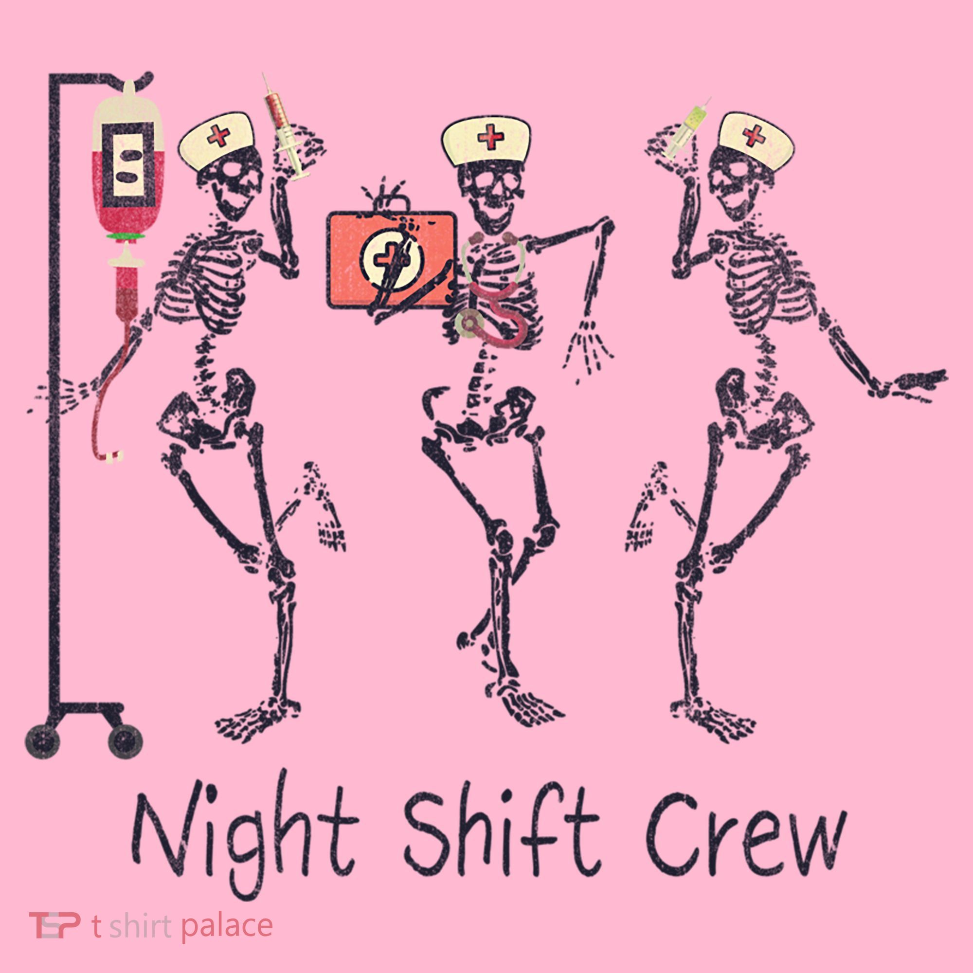 Night Shift Crew Funny Nurse Skeleton Great Gift Coaster