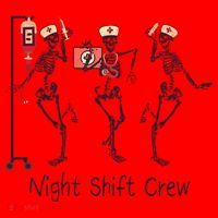 Night Shift Crew Funny Nurse Skeleton Great Gift Santa Hat thumb 1