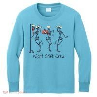 Night Shift Crew Funny Nurse Skeleton Great Gift Kids Long Sleeve Shirt thumb 0
