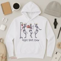 Night Shift Crew Funny Nurse Skeleton Great Gift Hoodie thumb 3
