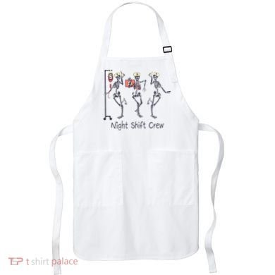 Night Shift Crew Funny Nurse Skeleton Great Gift Apron