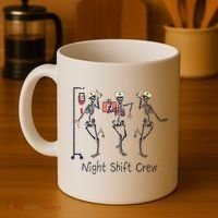 Night Shift Crew Funny Nurse Skeleton Great Gift Coffee Mug thumb 4