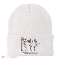 Night Shift Crew Funny Nurse Skeleton Great Gift Beanie thumb 0