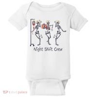 Night Shift Crew Funny Nurse Skeleton Great Gift Baby Bodysuit thumb 0