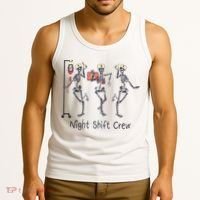 Night Shift Crew Funny Nurse Skeleton Great Gift Tank Top thumb 3