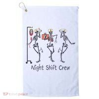 Night Shift Crew Funny Nurse Skeleton Great Gift Golf Towel thumb 0