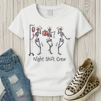 Night Shift Crew Funny Nurse Skeleton Great Gift Women's T-Shirt thumb 3
