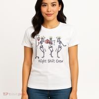 Night Shift Crew Funny Nurse Skeleton Great Gift Women's T-Shirt thumb 4
