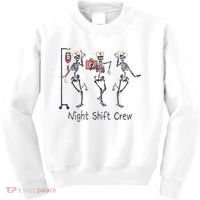 Night Shift Crew Funny Nurse Skeleton Great Gift Kids Sweatshirt thumb 0