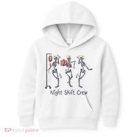 Night Shift Crew Funny Nurse Skeleton Great Gift Kids Hoodie thumb 0
