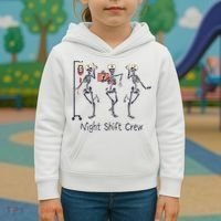 Night Shift Crew Funny Nurse Skeleton Great Gift Kids Hoodie thumb 3