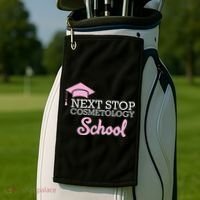 Next Stop Cosmetology School Future Cosmetologist Golf Towel thumb 2