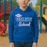 Next Stop Cosmetology School Future Cosmetologist Kids Hoodie thumb 2