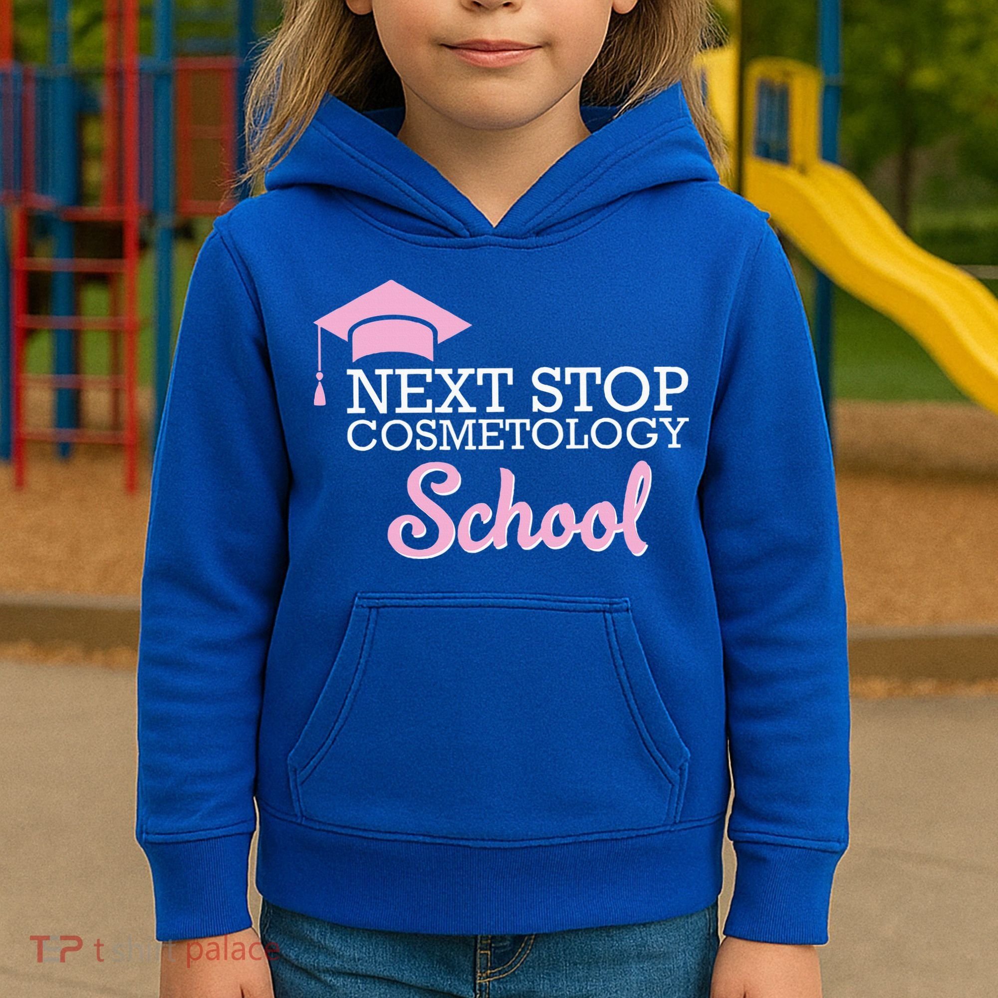Next Stop Cosmetology School Future Cosmetologist Kids Hoodie