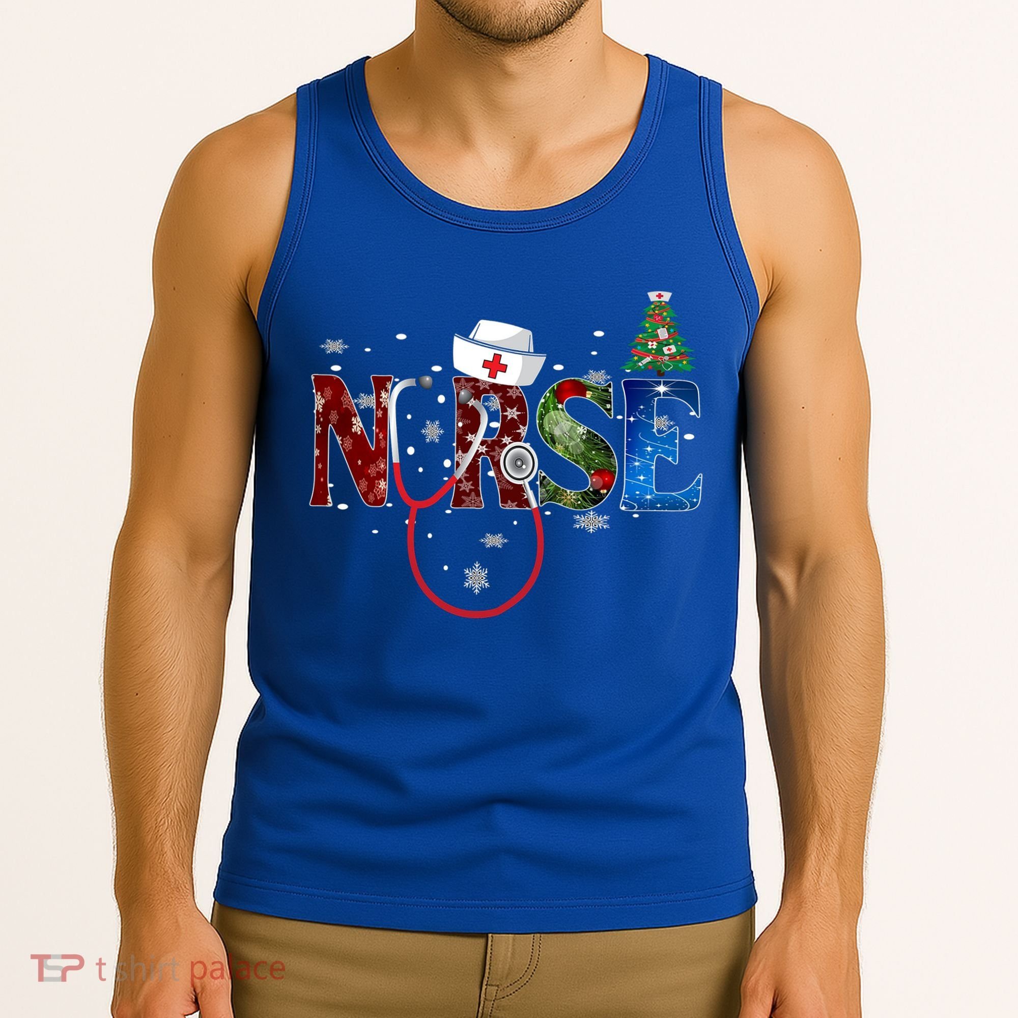 Nurse Stethoscope Christmas Tree Decor Gift Tank Top