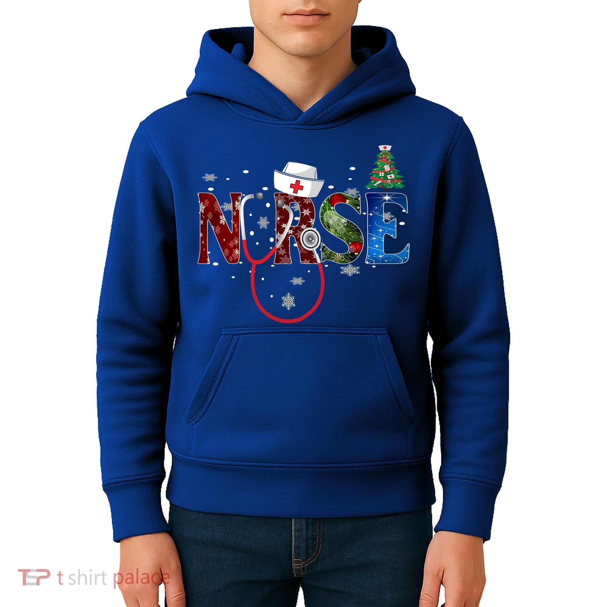 Nurse Stethoscope Christmas Tree Decor Gift Kids Hoodie