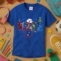Nurse Stethoscope Christmas Tree Decor Gift Kids T-Shirt thumb 3