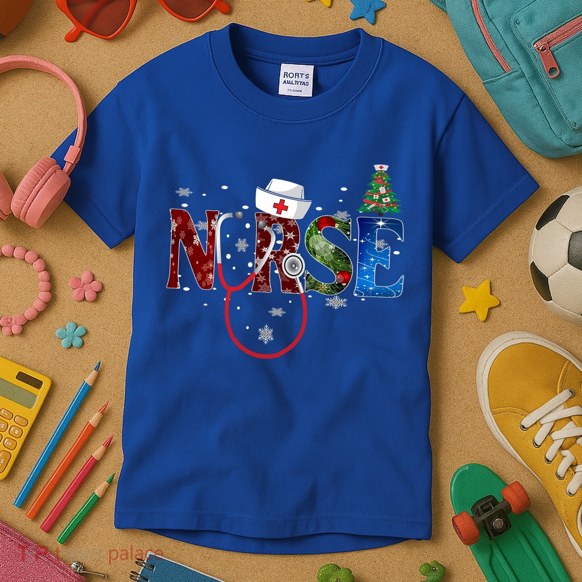Nurse Stethoscope Christmas Tree Decor Gift Kids T-Shirt