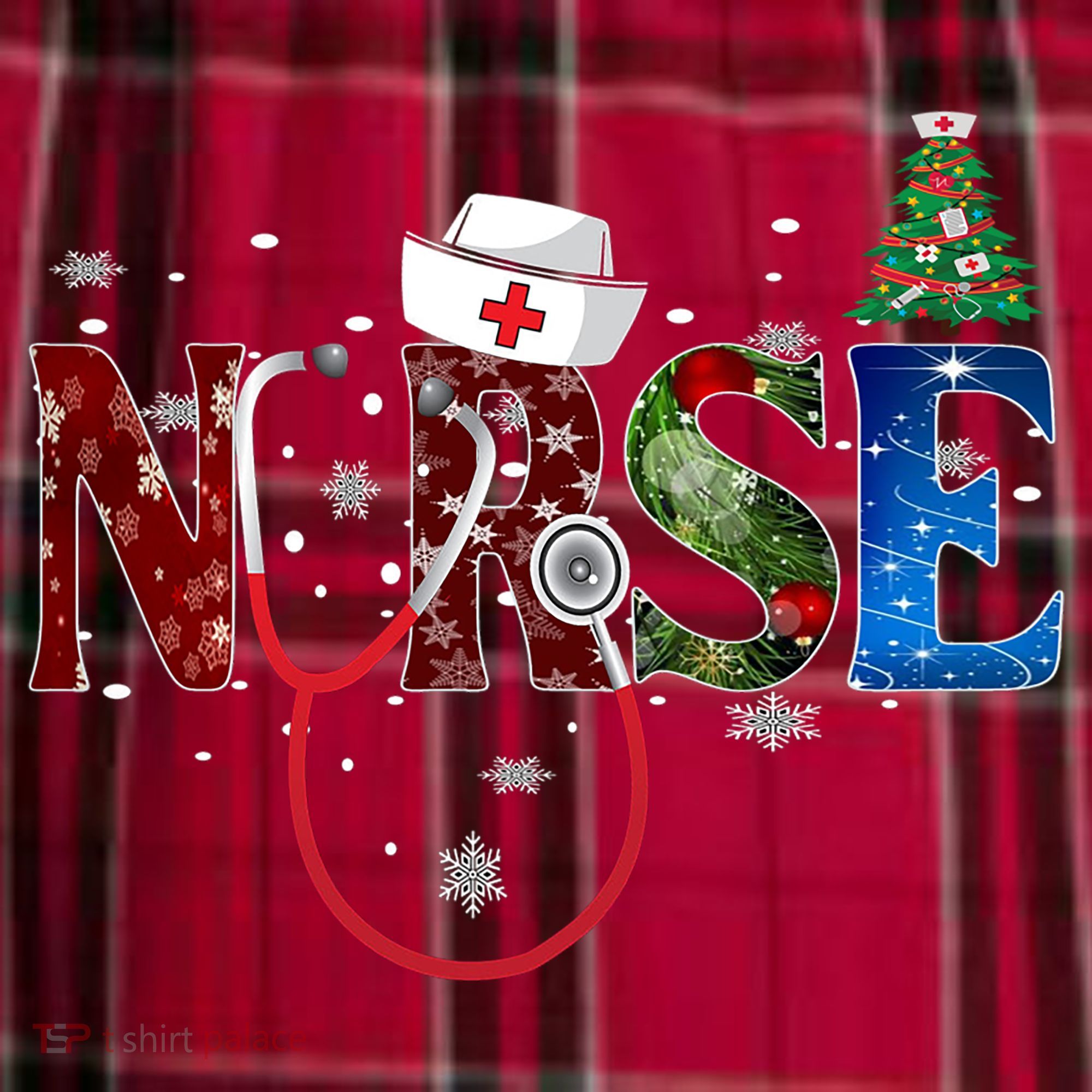Nurse Stethoscope Christmas Tree Decor Gift Women's Flannel Plaid Pajama Pants