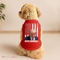 Never Surrender Donald Trump American Flag Mugshot Doggie Tank thumb 2