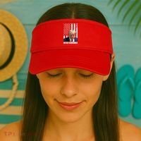Never Surrender Donald Trump American Flag Mugshot Visor thumb 2