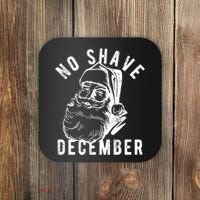 No Shave December Santa Claus Funny Holiday Coaster thumb 0