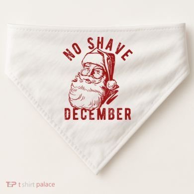 No Shave December Santa Claus Funny Holiday USA-Made Doggie Bandana