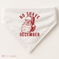 No Shave December Santa Claus Funny Holiday USA-Made Doggie Bandana thumb 0