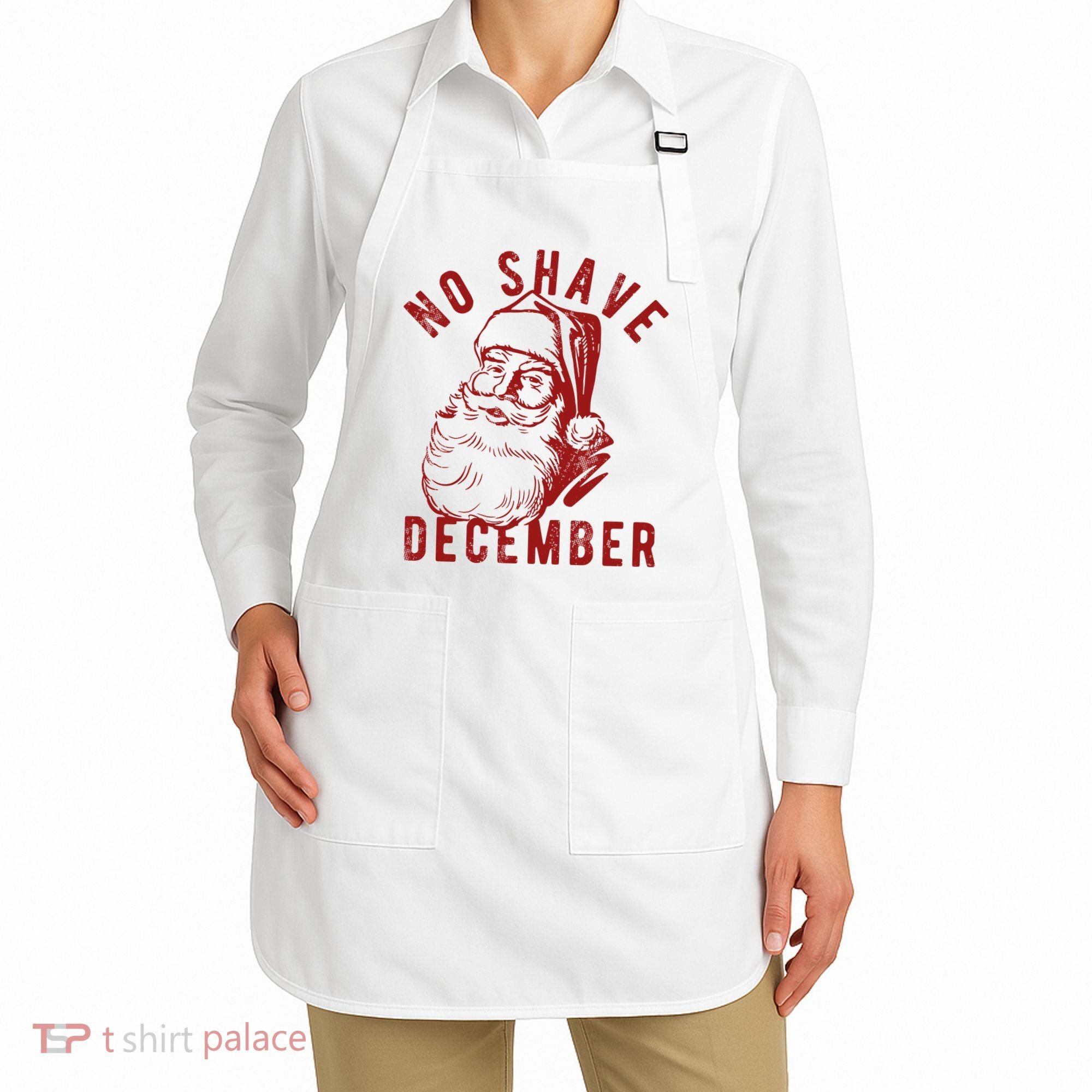 No Shave December Santa Claus Funny Holiday Apron