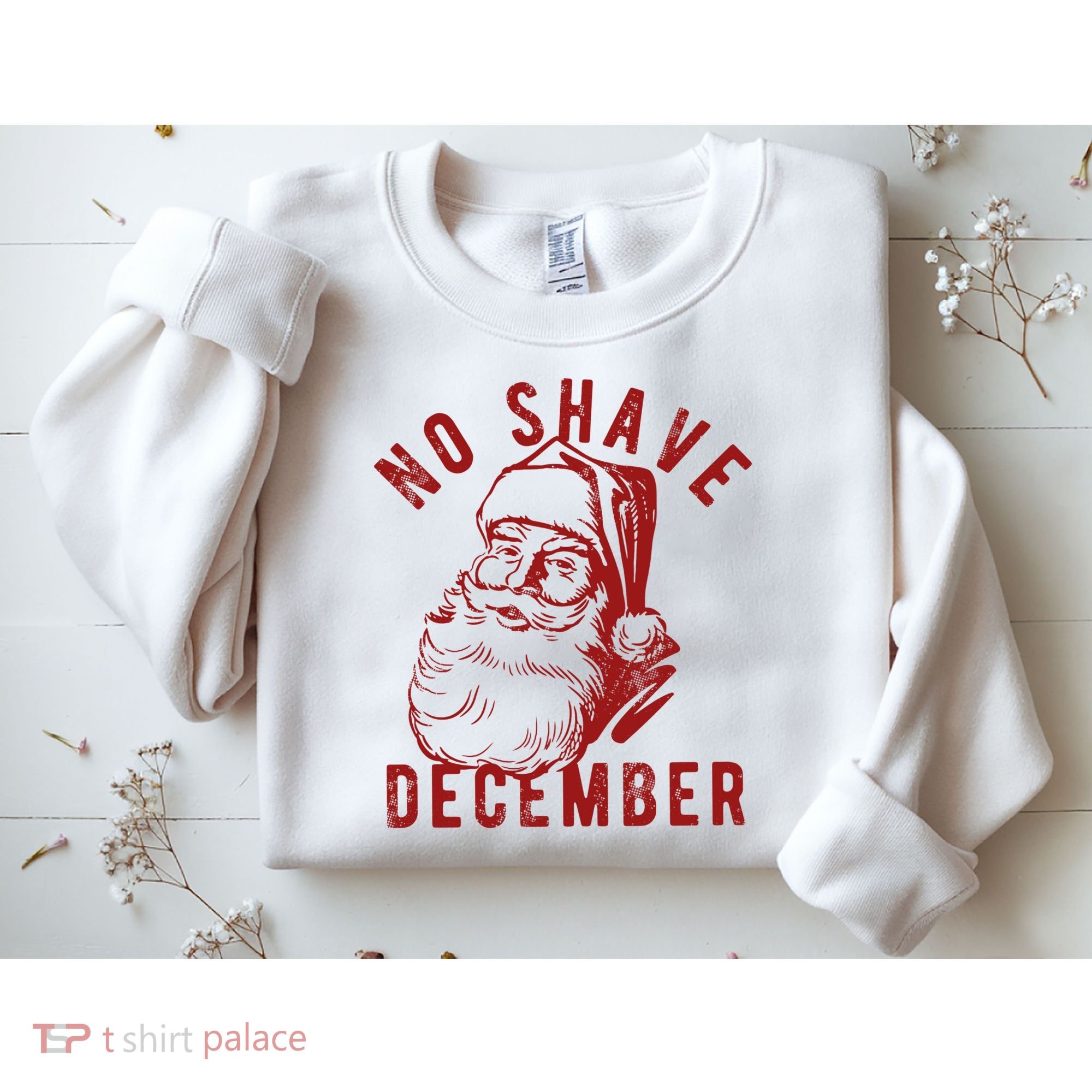 No Shave December Santa Claus Funny Holiday Sweatshirt