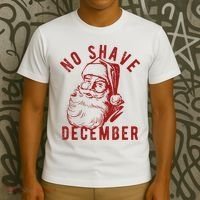No Shave December Santa Claus Funny Holiday T-Shirt thumb 3