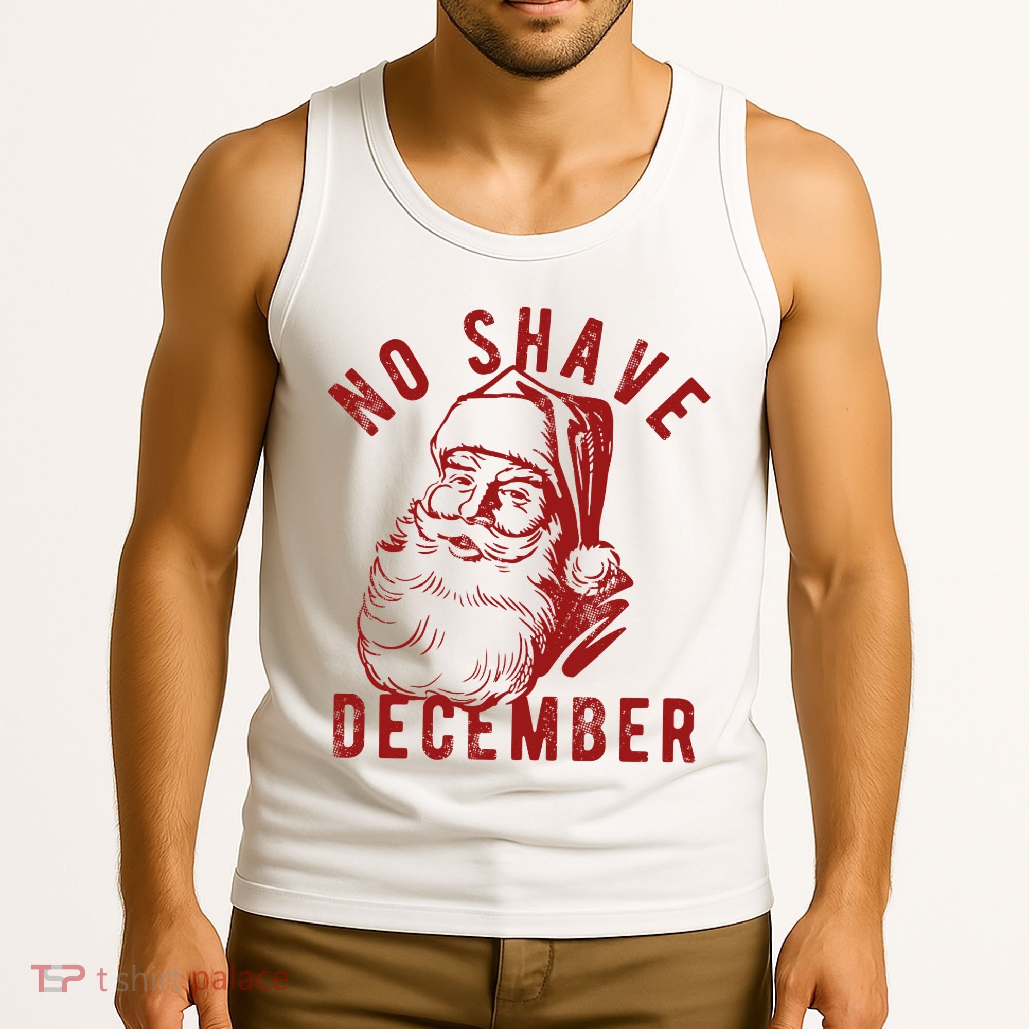 No Shave December Santa Claus Funny Holiday Tank Top