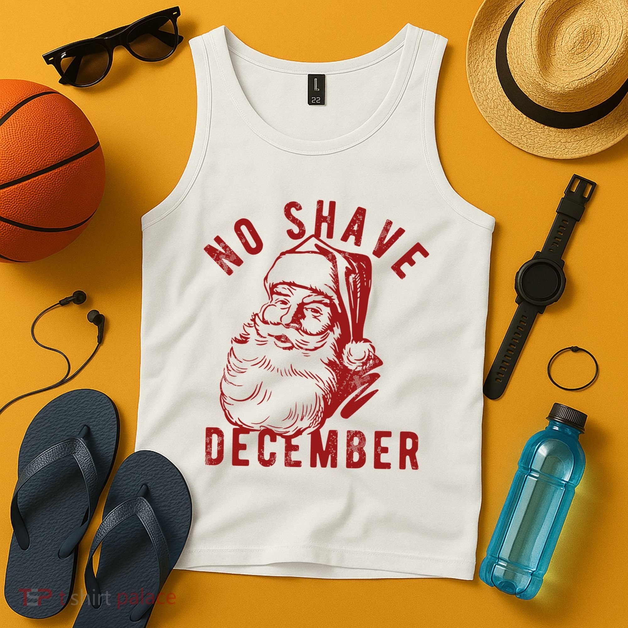 No Shave December Santa Claus Funny Holiday Tank Top