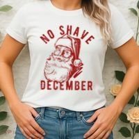 No Shave December Santa Claus Funny Holiday Women's T-Shirt thumb 2
