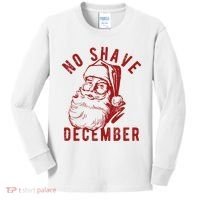 No Shave December Santa Claus Funny Holiday Kids Long Sleeve Shirt thumb 0